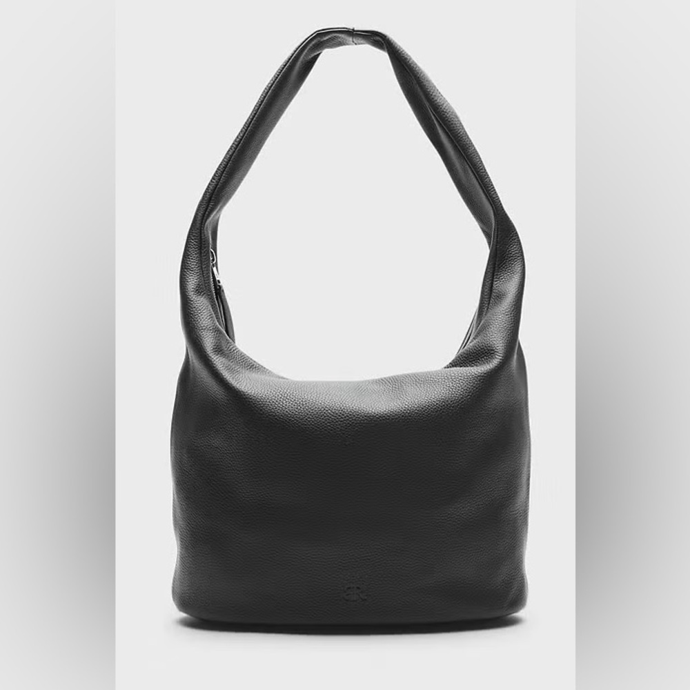 Banana Republic Black Slouchy Leather Large Tote Hobo Purse Crescent Bag